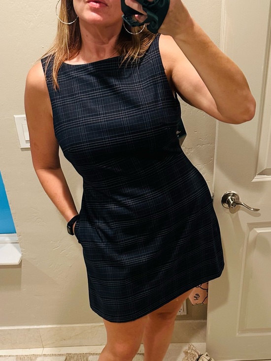 Gianni Bini Dresses & Skirts - NWT Gianni Bini Charlotte Crepe Plaid Print Boat Neck Sleeveless A-Line Dress 12
